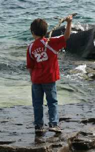 Kieran on Flowerpot Island